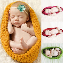 5 Colors Baby Cocoon Newborn Photography Props Handmade Newborn Knitted Hat Pod Sleeping Bag Crochet Toddler Costume Outfit