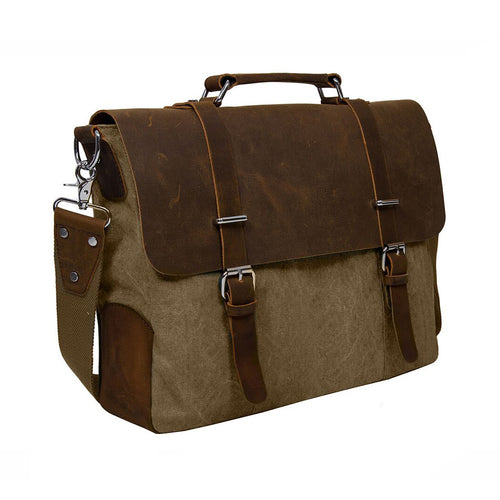 ECOSUSI Vintage Canvas Leather 14.7