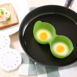 COZZINE High Quality Silicone Egg Poacher Dual-use Cook Poach Pods Kitchen Cookware Poached With Side Handles Perforated Lid