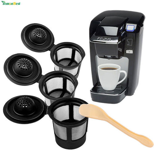 3Pcs Refillable Dolce Gusto Reusable Coffee Filter Pod Keurig Solo Stainless Mesh Compatible With 1Pcs Coffee Spoon