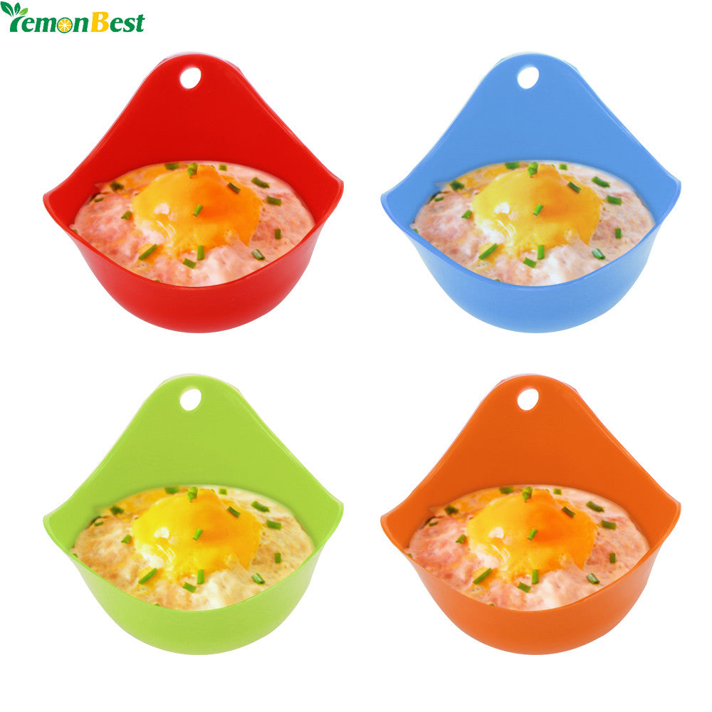 Silicone Egg Poacher Pancake Poach Pods Baking Cup Kitchen Eggs Mold Cookware Bakeware Tool Utensil Random Color