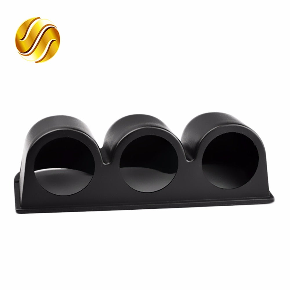 Dragon Gauge Car Gauge Pod 2 Inch 52mm 3 Holes Black Universal Triple Meters Holder for Automotive Dashs Mount