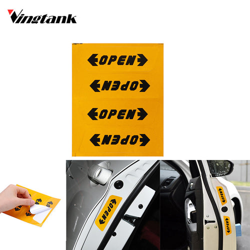 4Pcs Reflective decal Sticker Auto Car Door Open Warning Stickers Decal Tape Car Stickers Car Styling