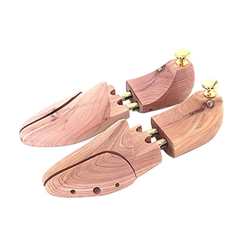 Pair of Wooden Shoe Tree Stretcher Shaper Keeper with Adjustable Width - EU Size 41-42
