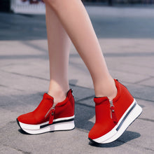 Women Wedges Boots Platform Shoes Slip On Ankle Boots Fashion Casual Shoes
